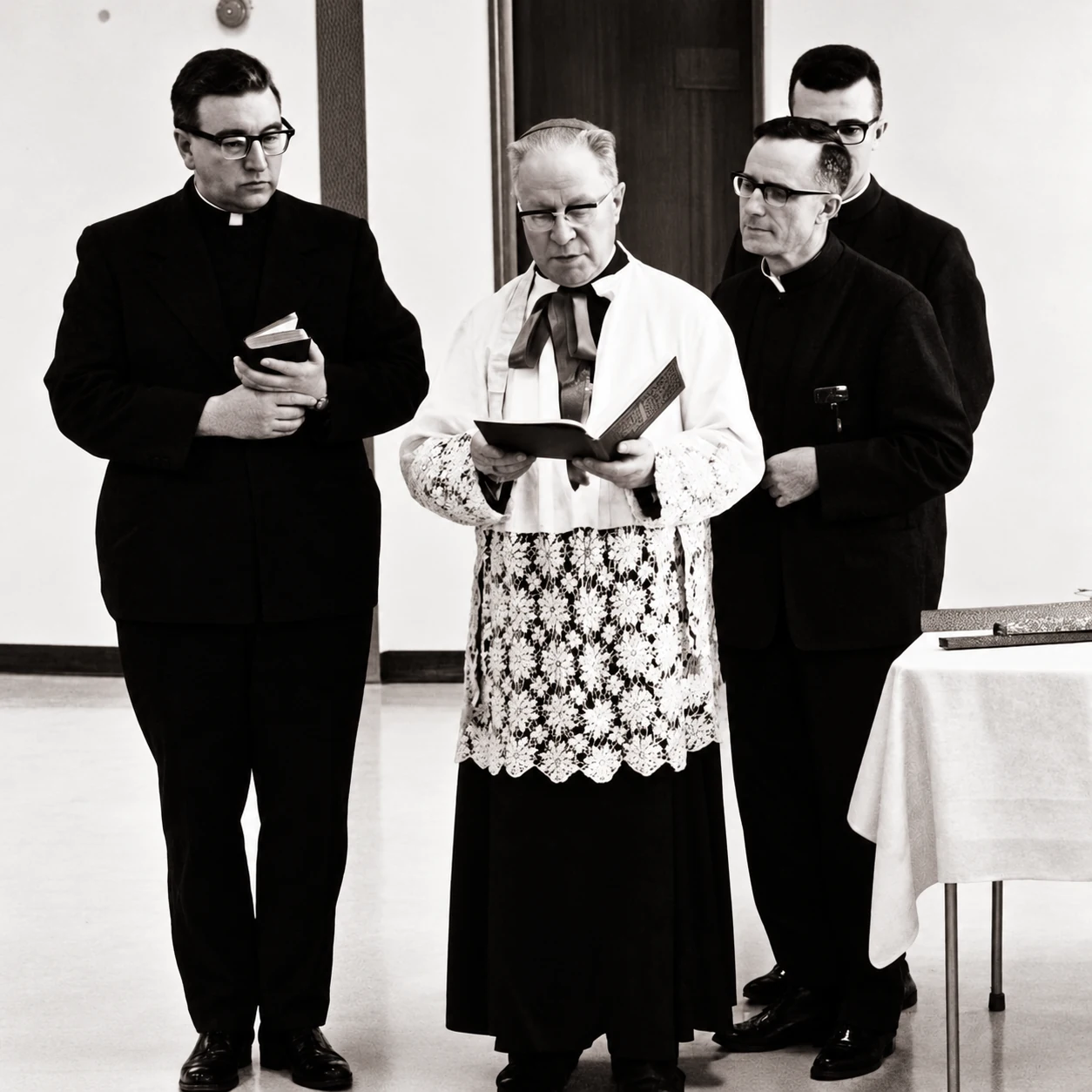 Benedizione della residenza da parte di mons. C.-A. LeBlanc, autunno 1966
