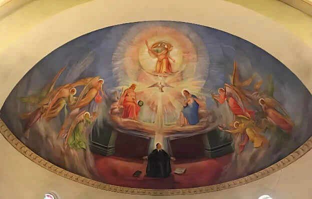 Veduta dell’affresco della volta sopra il coro
