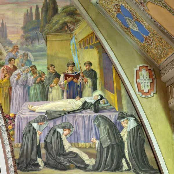 Veduta d’insieme della scena delle esequie di sant’Amélie