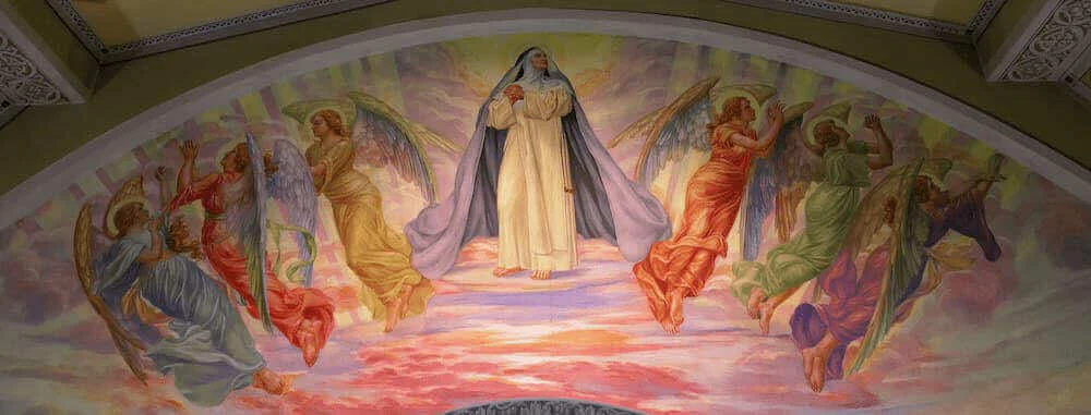 Sant’Amélie circondata da angeli nella gloria