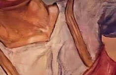 Dettaglio dei puntini che segnano il contorno del disegno preparatorio